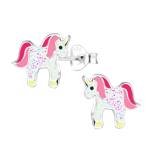 Girls' Unicorn Earrings made of 925 Silver