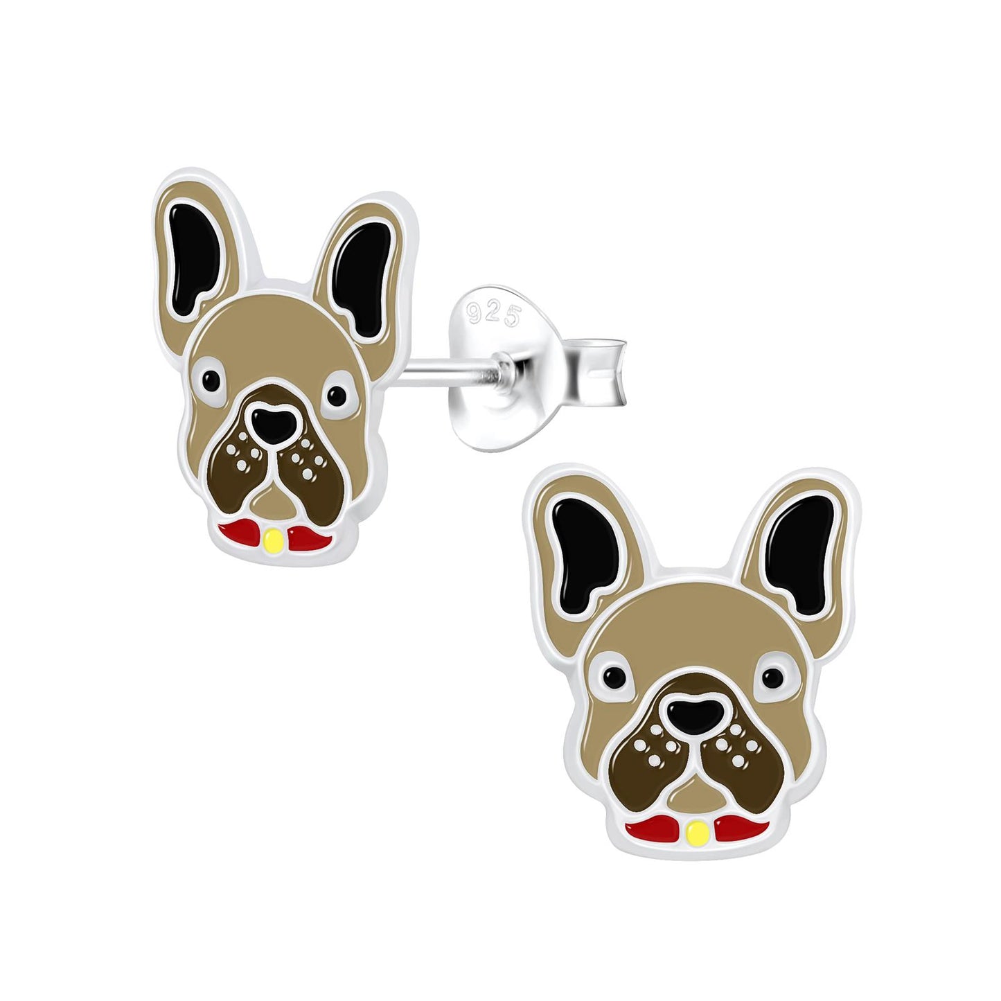 Kinder Ohrringe Französische Bulldoggen aus 925 Silber