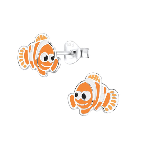 Kinder Ohrringe Clownfisch aus 925 Silber