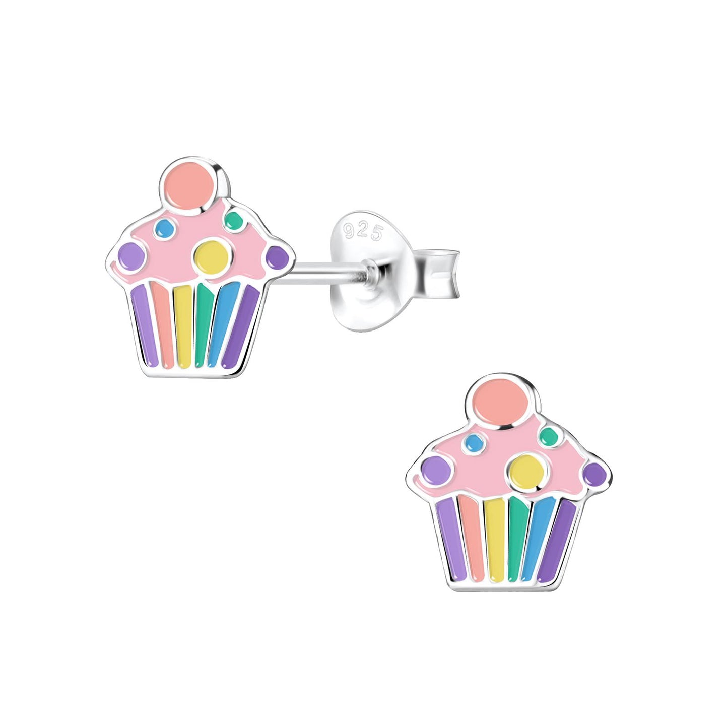 Kinder Ohrringe Cupcake aus 925 Silber
