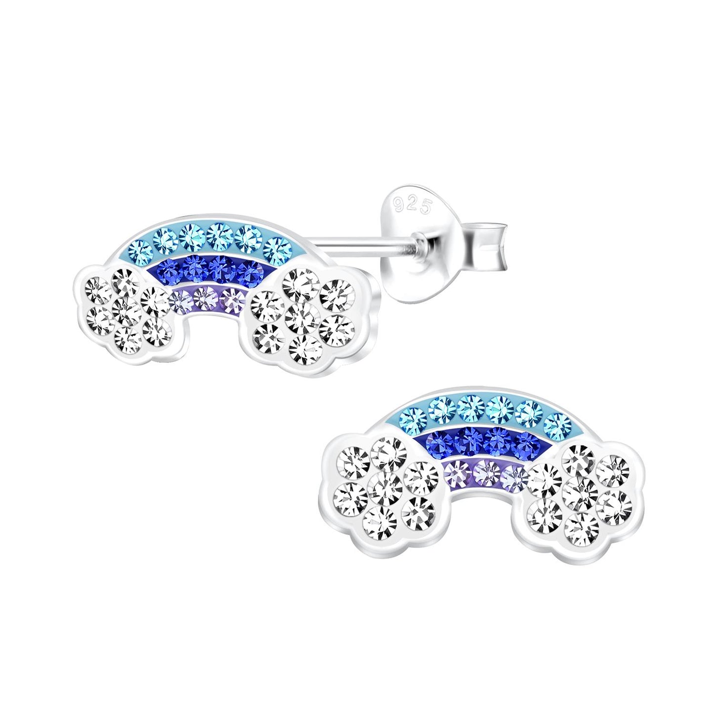 Regenboogoorbellen voor kinderen, gemaakt van 925 zilver.