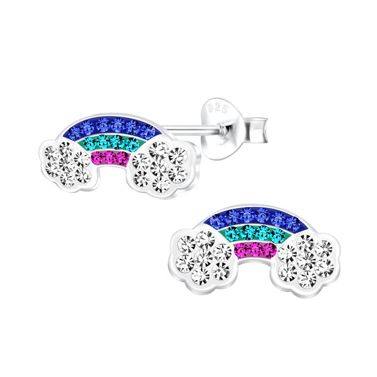 Kinder Ohrringe Regenbogen aus 925 Silber