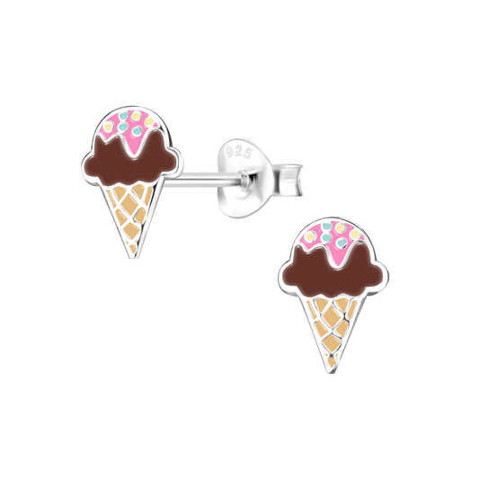 Kinder Ohrringe Eis aus 925 Silber