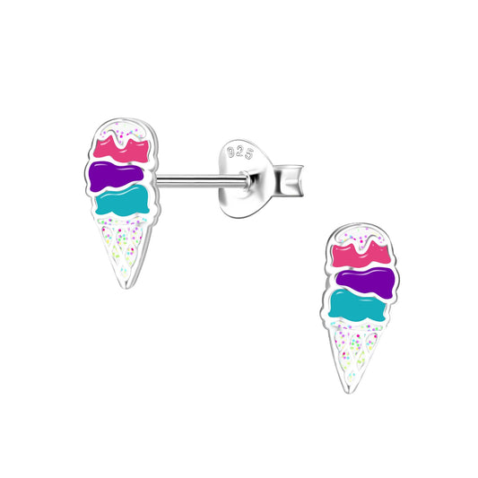 Kinder Ohrringe Eis aus 925 Silber