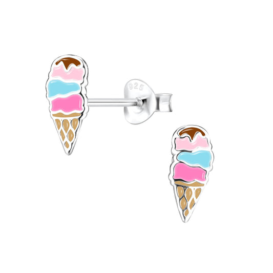 Kinder Ohrringe Eis aus 925 Silber