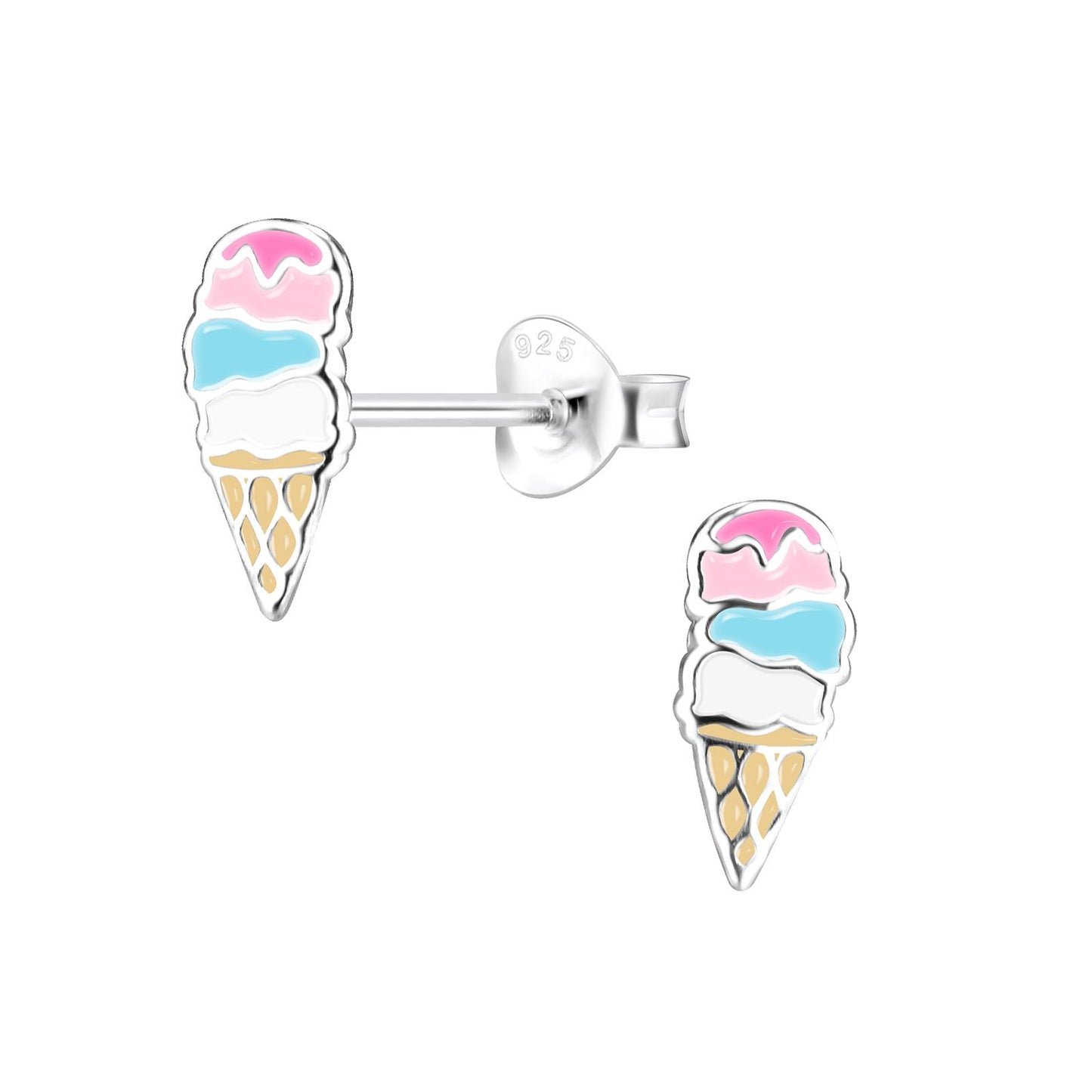 Kinder Ohrringe Eis aus 925 Silber