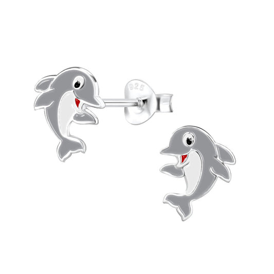 Kinder Ohrringe Delfin aus 925 Silber