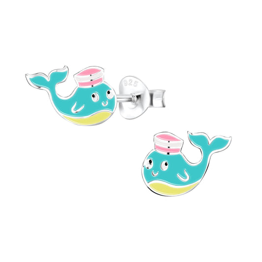 Kinder Ohrringe Wal aus 925 Silber