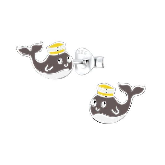 Kinder Ohrringe Wal aus 925 Silber