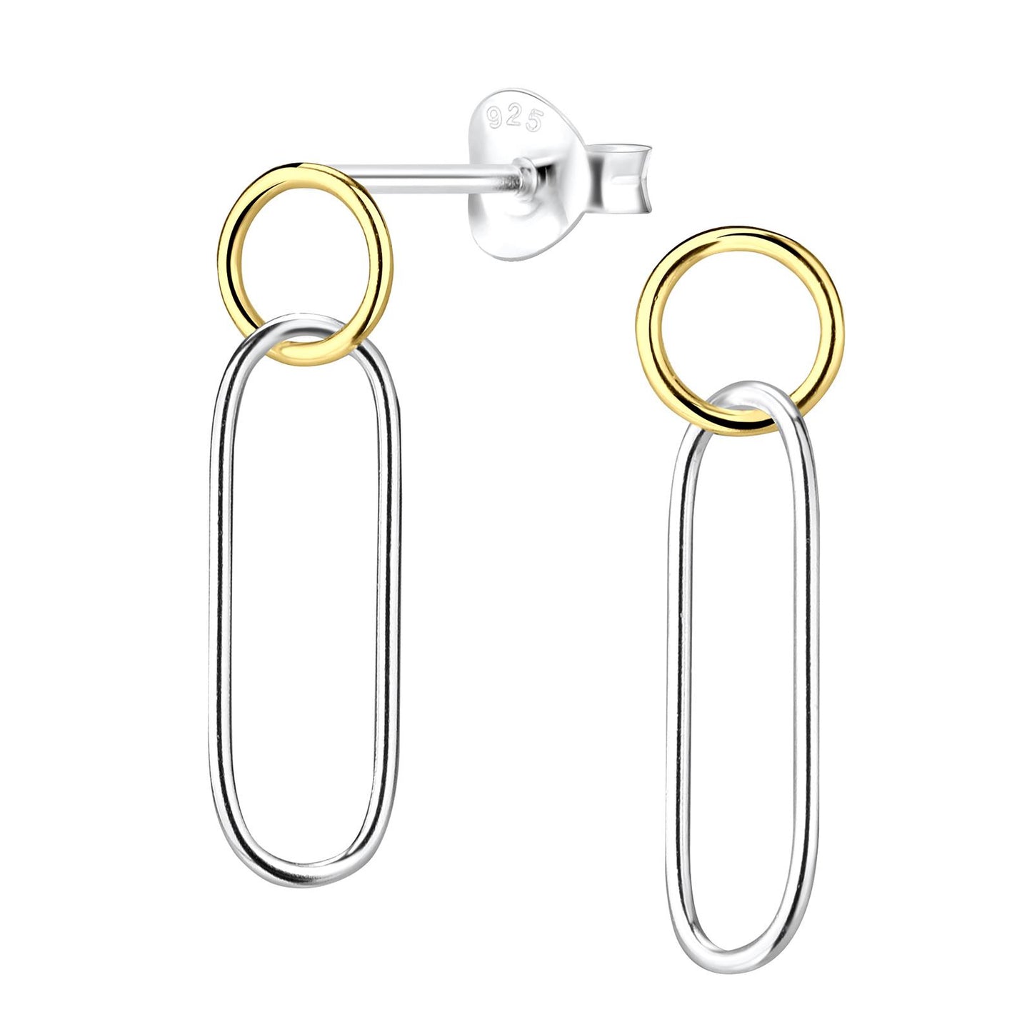 Kinder Ohrringe Kreis und Ellipsen aus 925 Silber