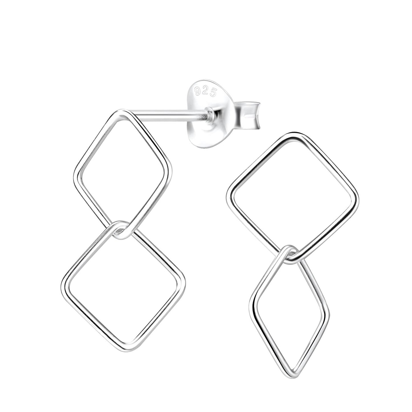 Kinder Ohrringe Quadratische aus 925 Silber