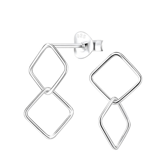 Kinder Ohrringe Quadratische aus 925 Silber