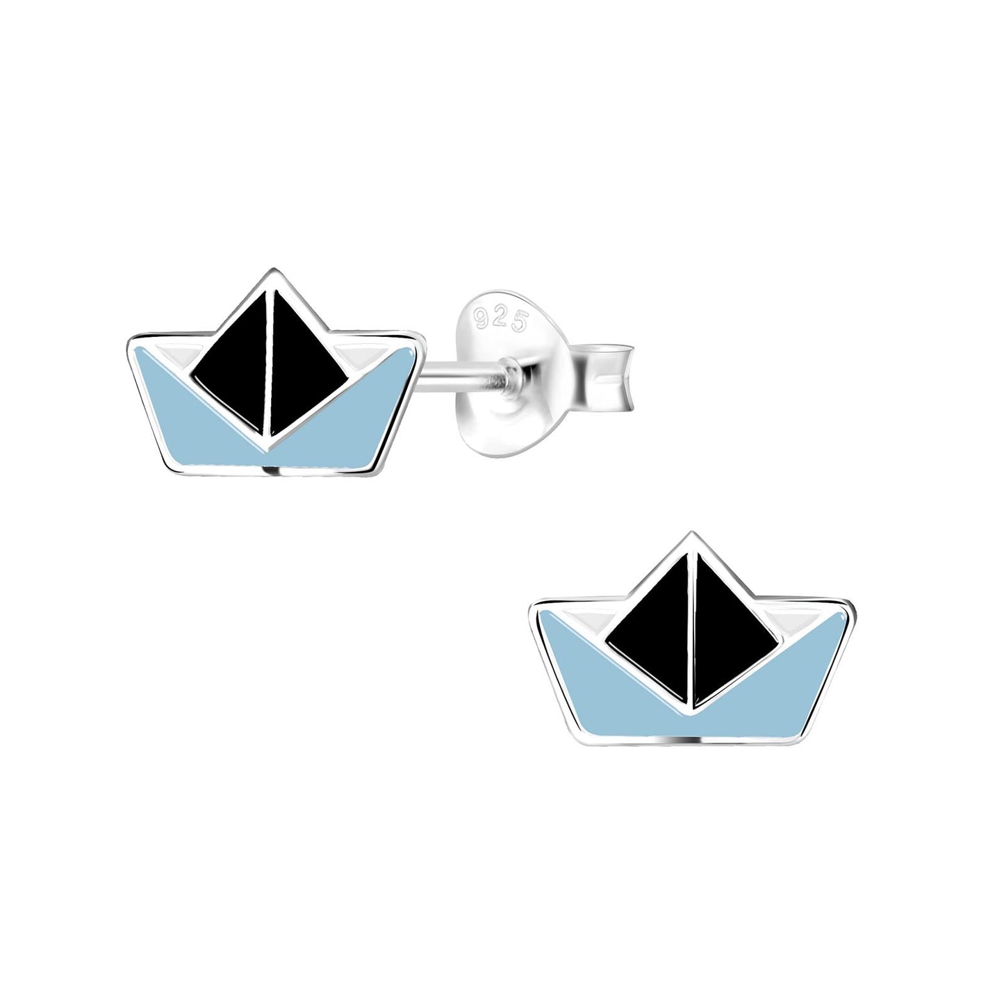 Children's ship earrings made of 925 silver