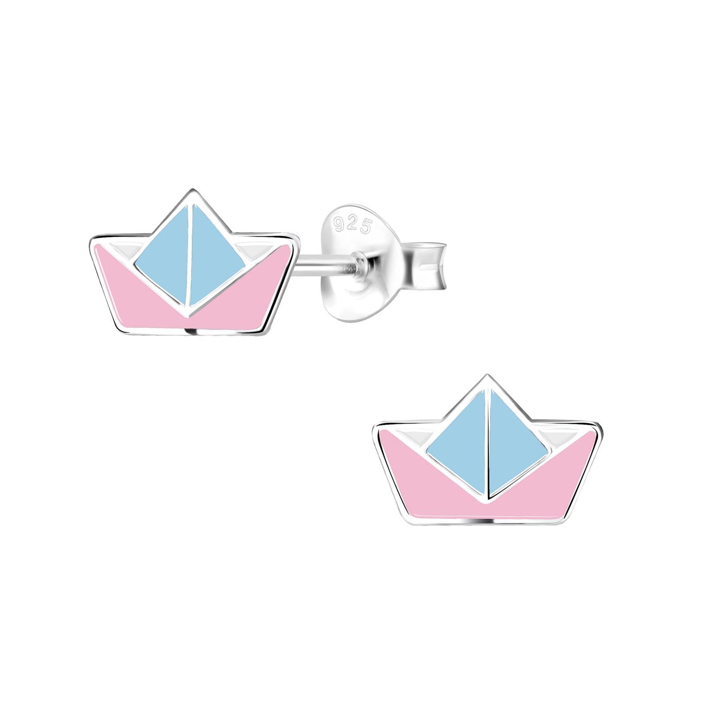 Children's ship earrings made of 925 silver