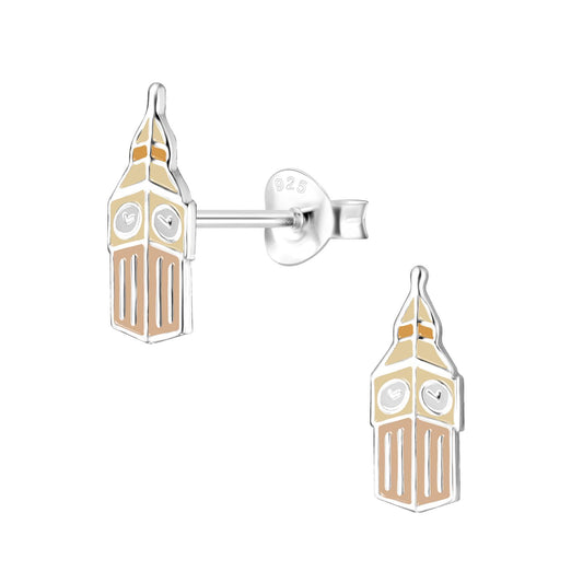 Kinder Ohrringe Big Ben aus 925 Silber