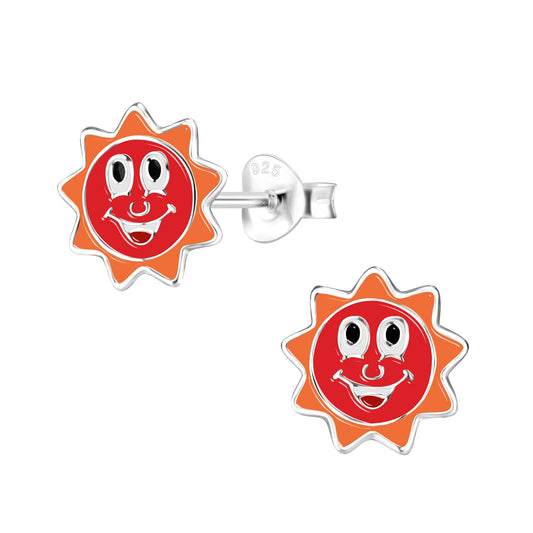 Kinder Ohrringe Sonnen aus 925 Silber