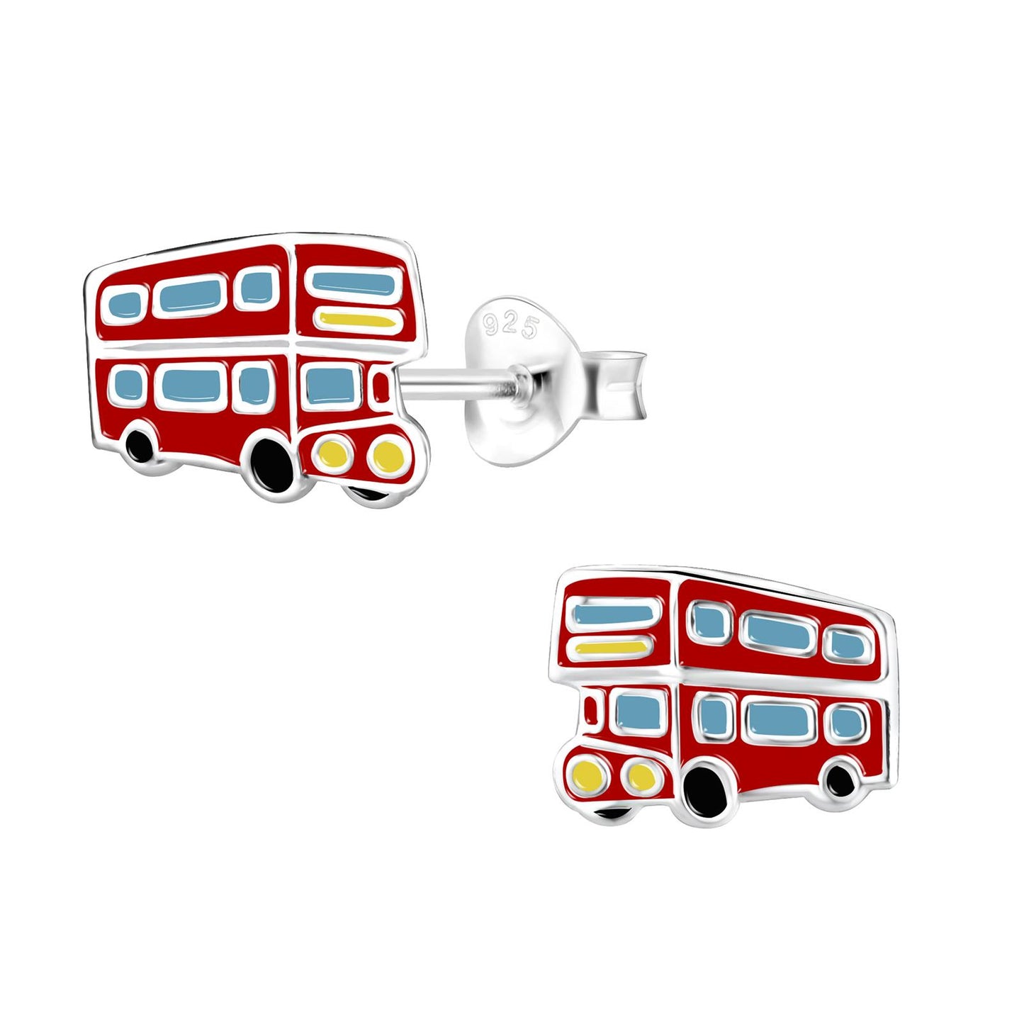 Kinder Ohrringe London Bus aus 925 Silber