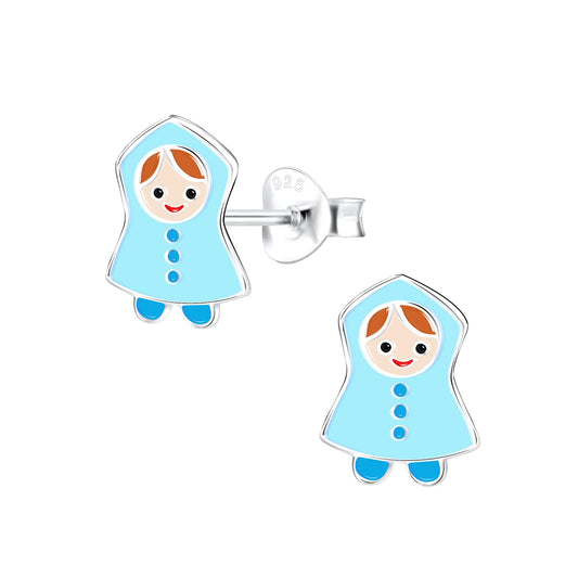 Kinder Ohrringe Regenmantel aus 925 Silber