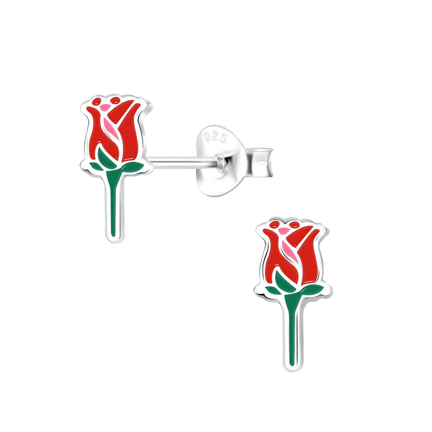 Mädchen Ohrringe Rosen aus 925 Silber