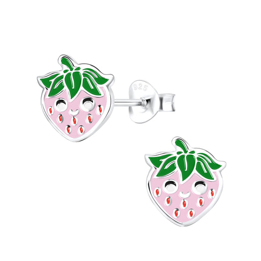 Kinder Ohrringe Erdbeeren aus 925 Silber