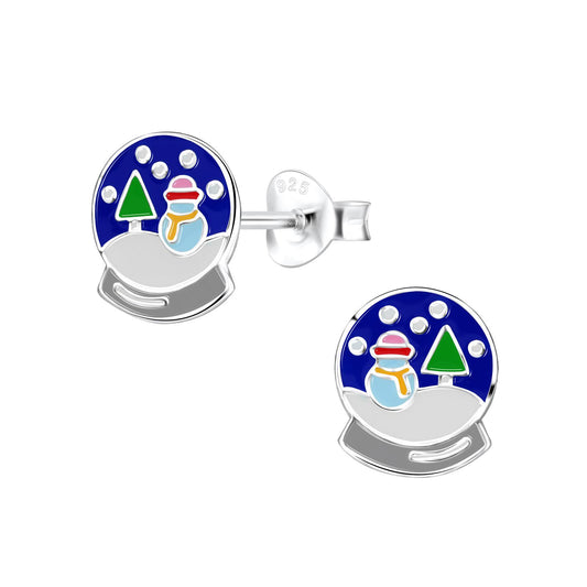 Kinderoorbellen in de vorm van een sneeuwbal, gemaakt van 925 zilver.