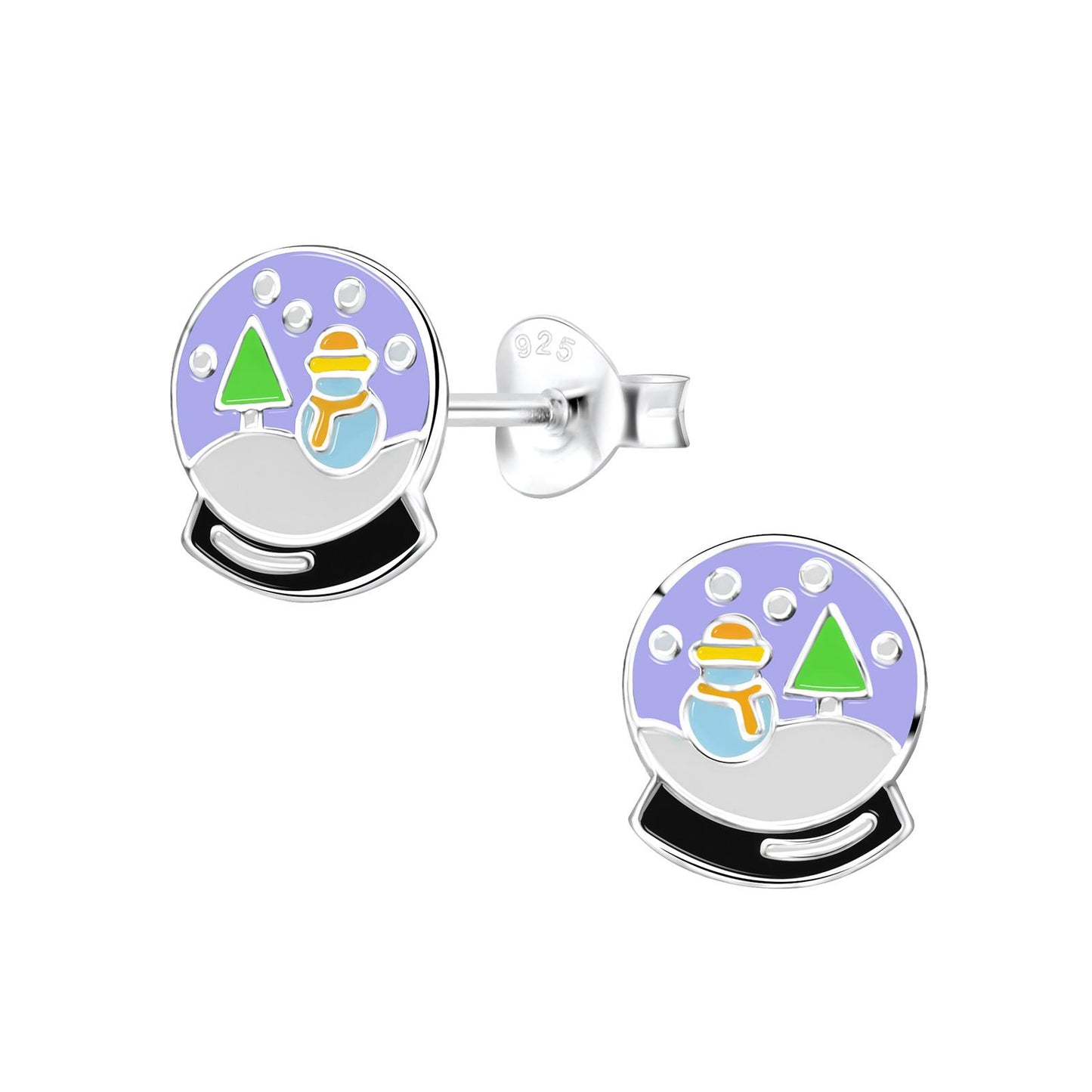 Kinder Ohrringe Schneeball aus 925 Silber