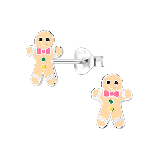 Children's gingerbread earrings made of 925 silver