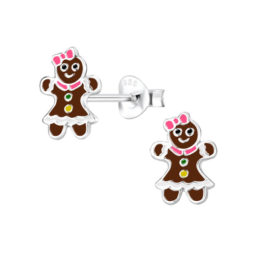 Kinder Ohrringe Lebkuchen aus 925 Silber