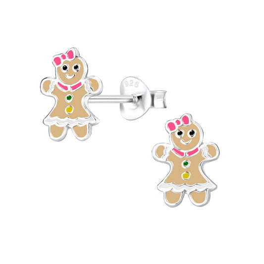 Kinder Ohrringe Lebkuchen aus 925 Silber