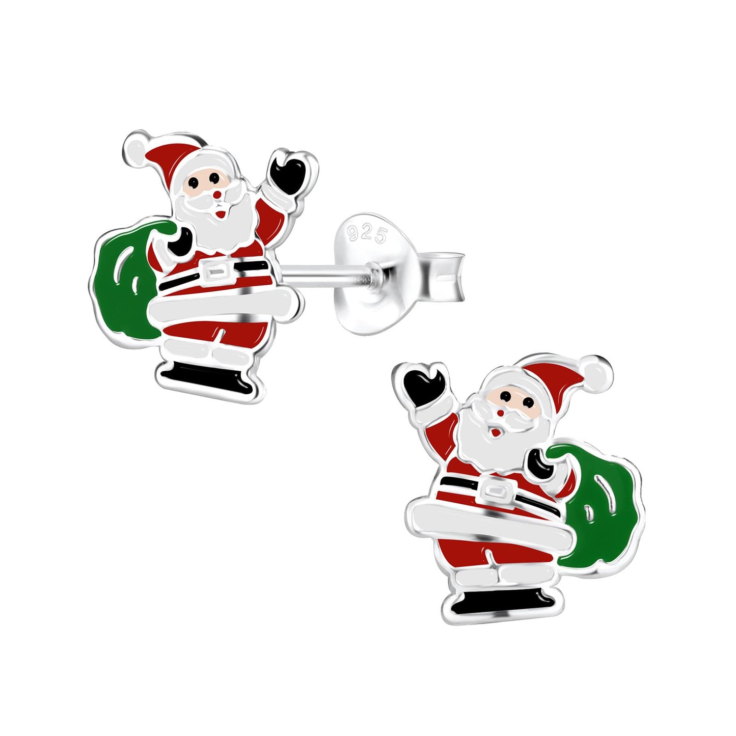 Kinder Ohrringe Weihnachtsmann aus 925 Silber
