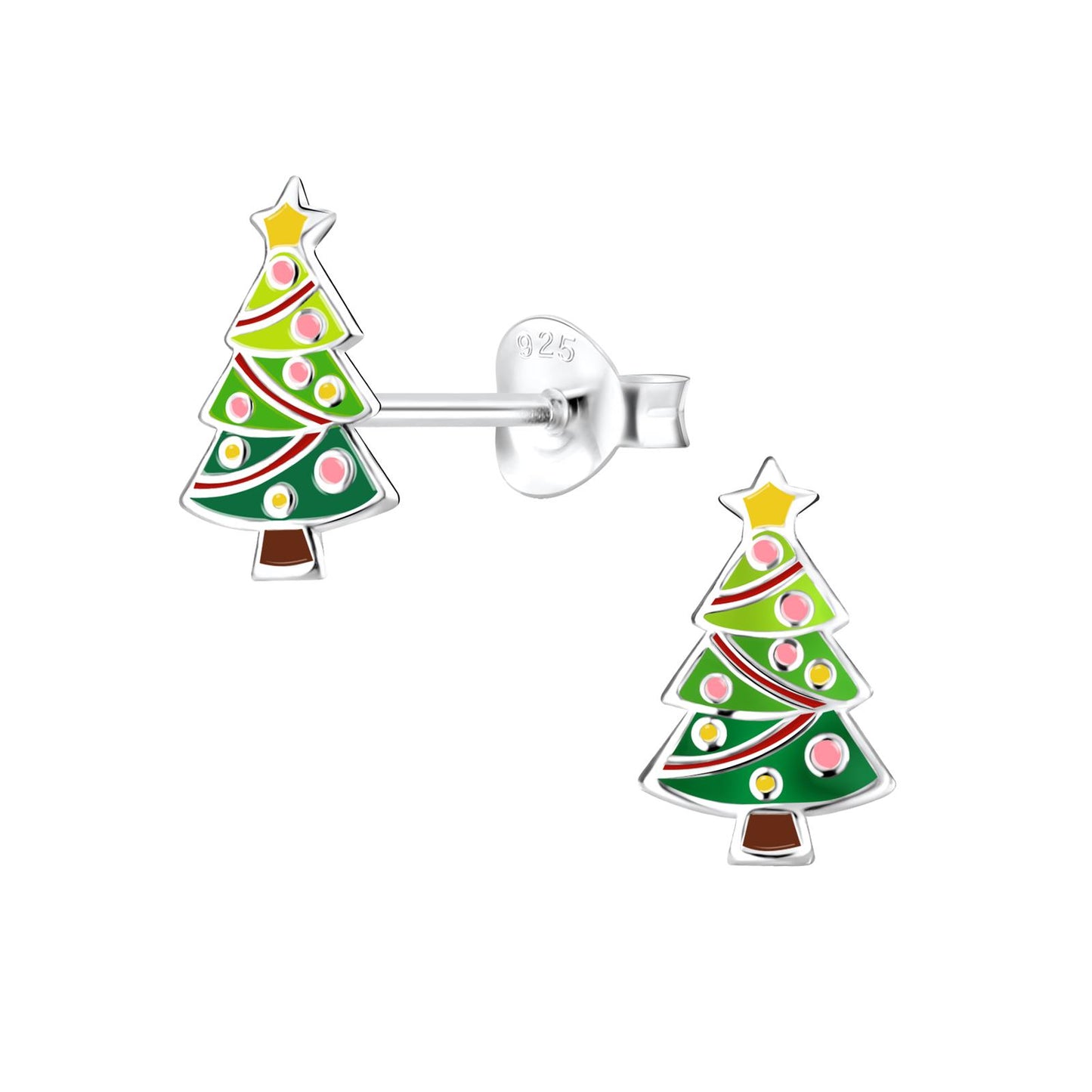 Kinder Ohrringe Weihnachtsbaum aus 925 Silber