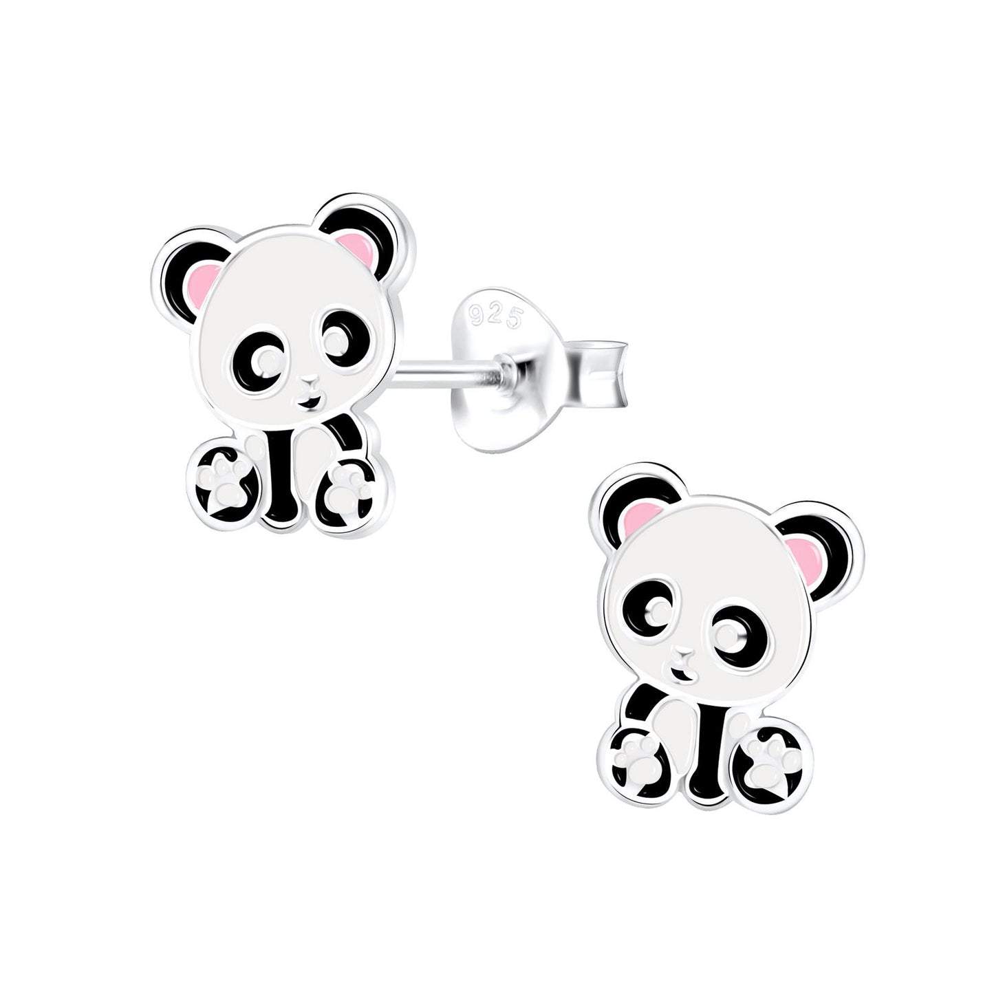 Kinder Ohrringe Panda aus 925 Silber