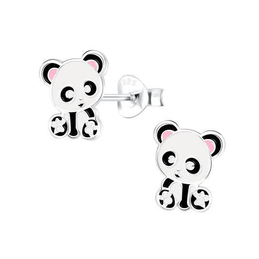 Kinder Ohrringe Panda aus 925 Silber