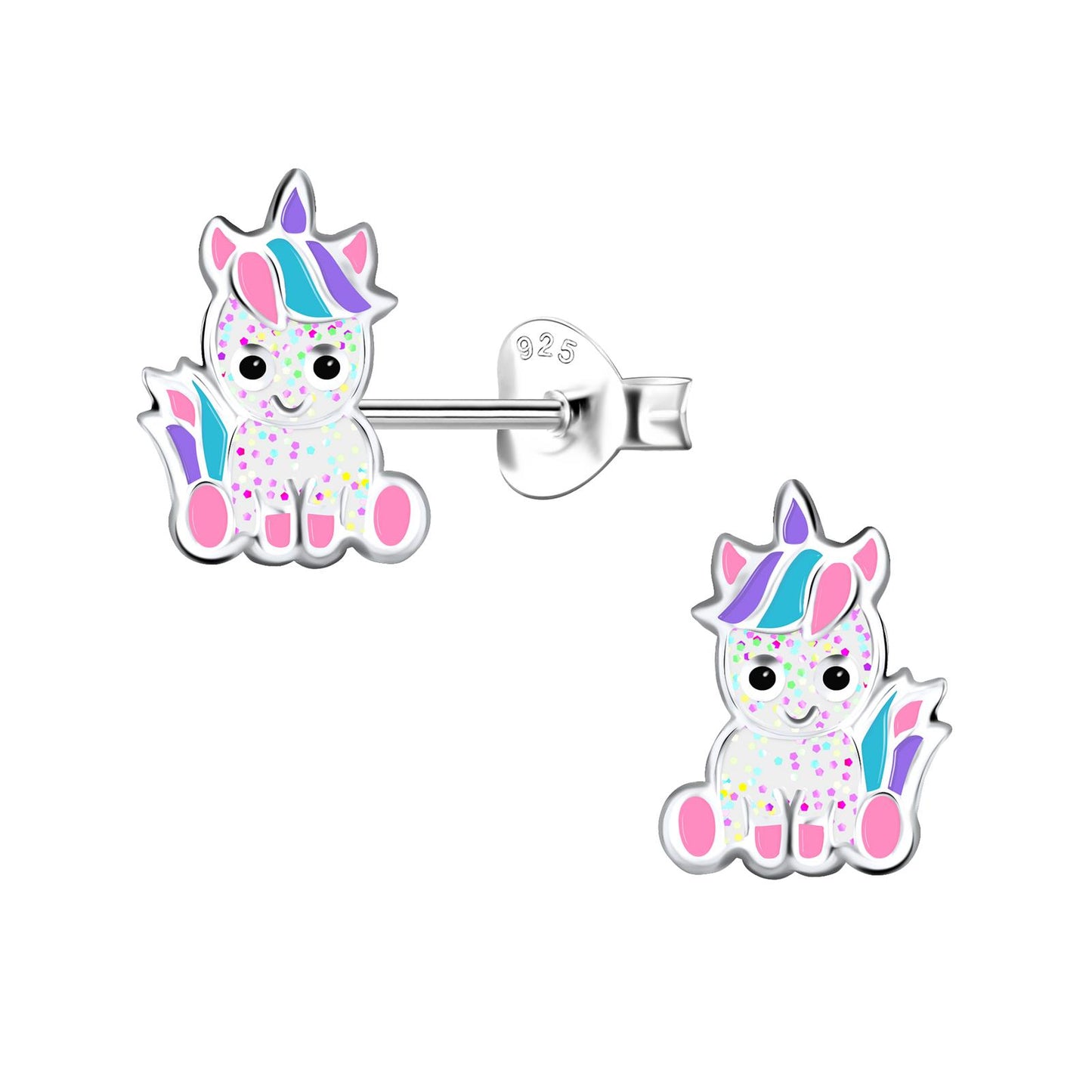 Mädchen Ohrringe Einhorn aus 925 Silber
