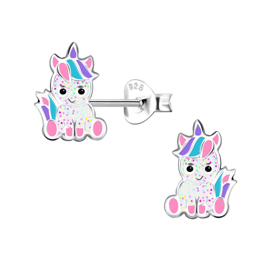 Mädchen Ohrringe Einhorn aus 925 Silber