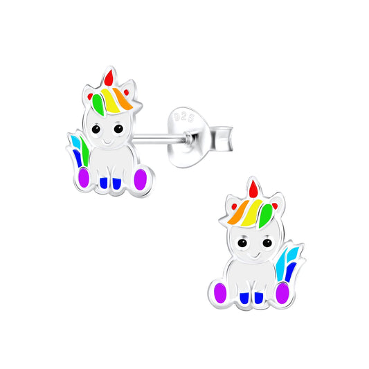 Mädchen Ohrringe Einhorn aus 925 Silber