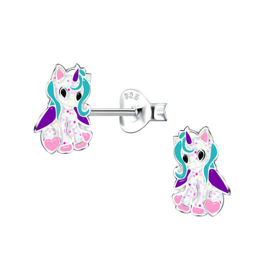 Mädchen Ohrringe Einhorn aus 925 Silber