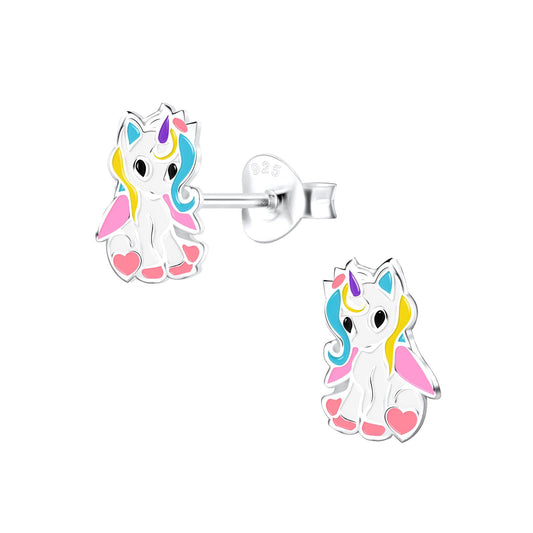 Girls' Unicorn Earrings made of 925 Silver