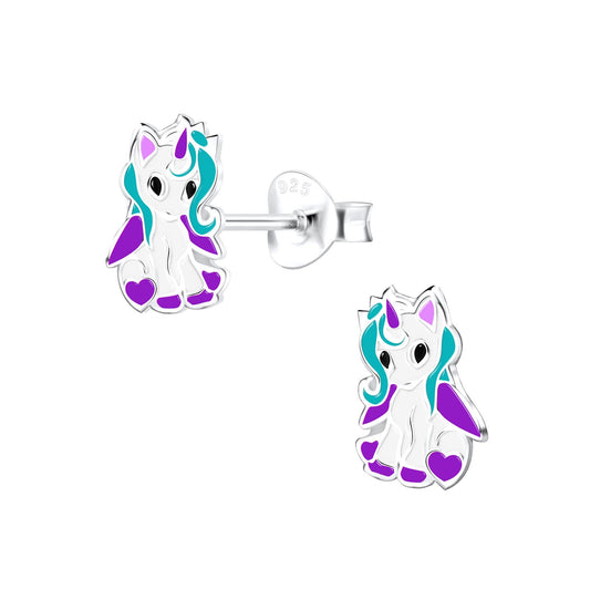 Girls' Unicorn Earrings made of 925 Silver