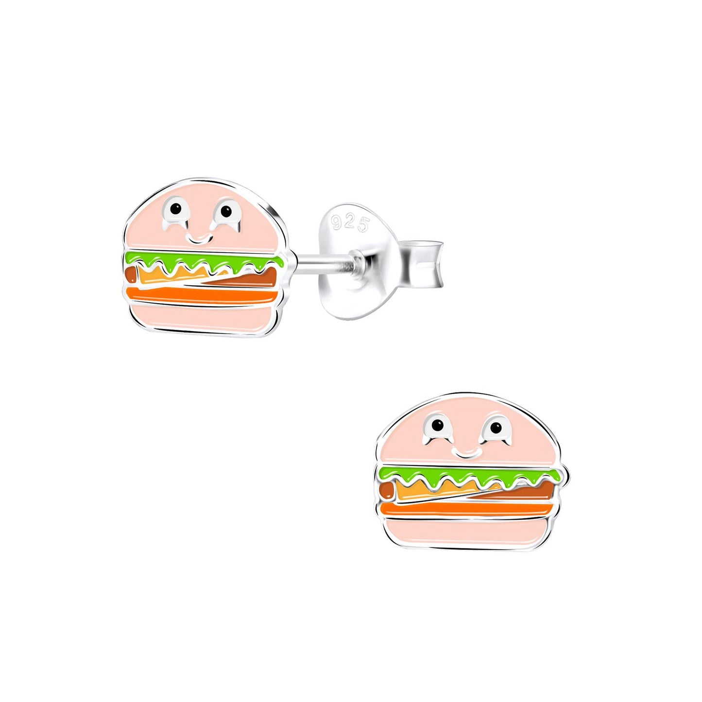 Kinder Ohrringe Burger aus 925 Silber
