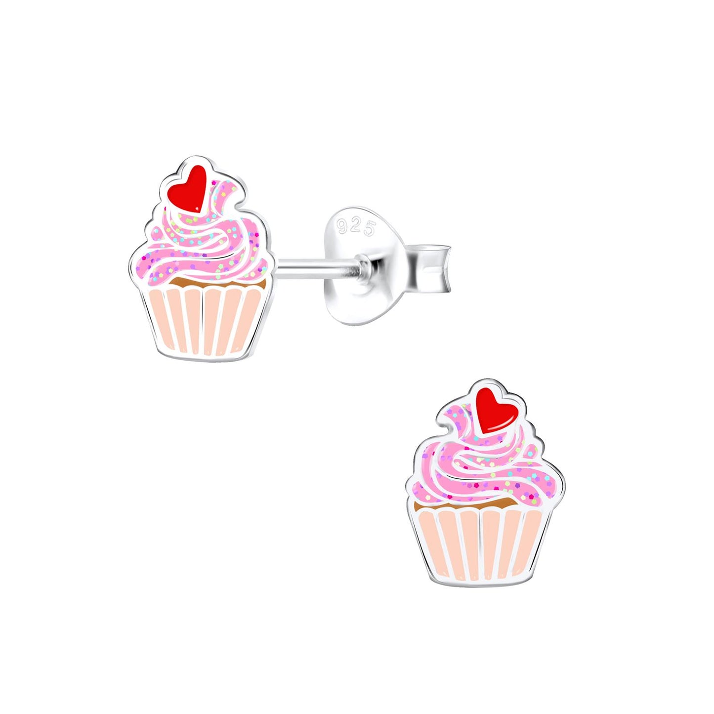 Kinder Ohrringe Cupcake aus 925 Silber