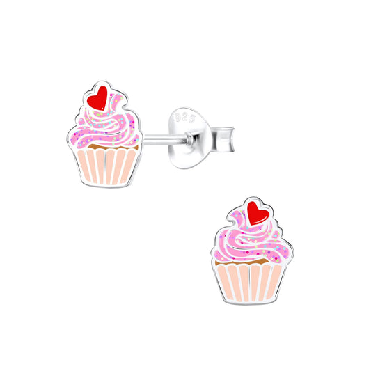 Kinder Ohrringe Cupcake aus 925 Silber