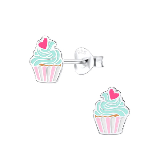 Kinder Ohrringe Cupcake aus 925 Silber