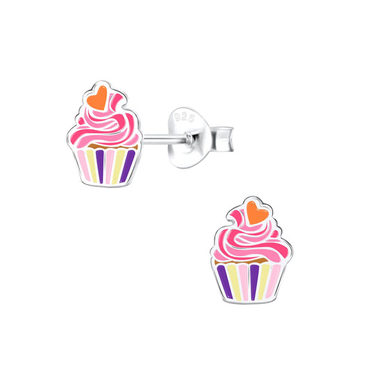 Kinder Ohrringe Cupcake aus 925 Silber
