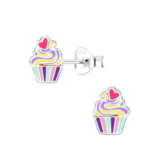 Kinder Ohrringe Cupcake aus 925 Silber