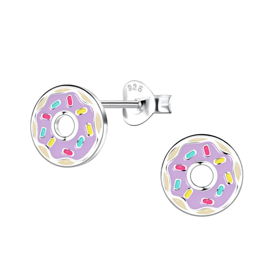 Kinder Ohrringe Donut aus 925 Silber