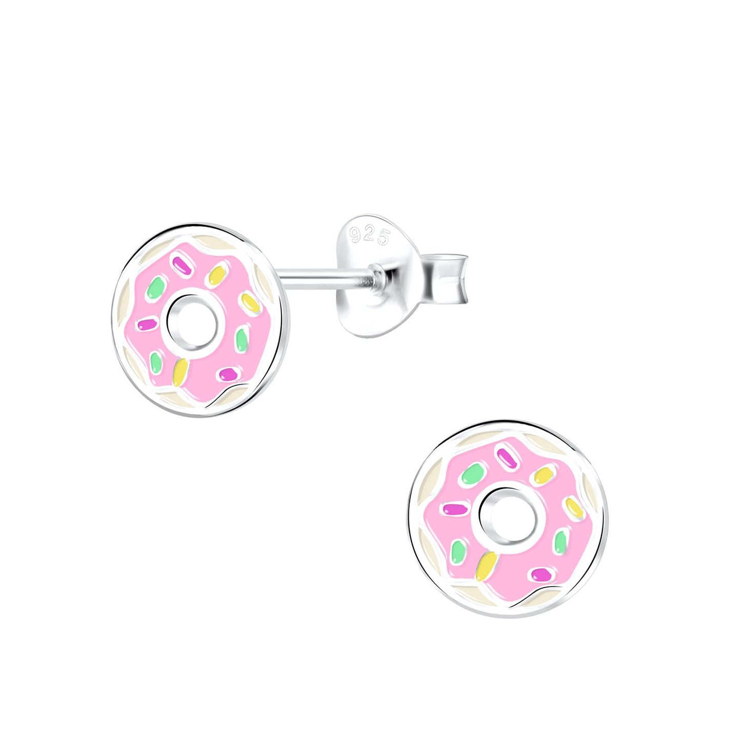 Kinder Ohrringe Donut aus 925 Silber