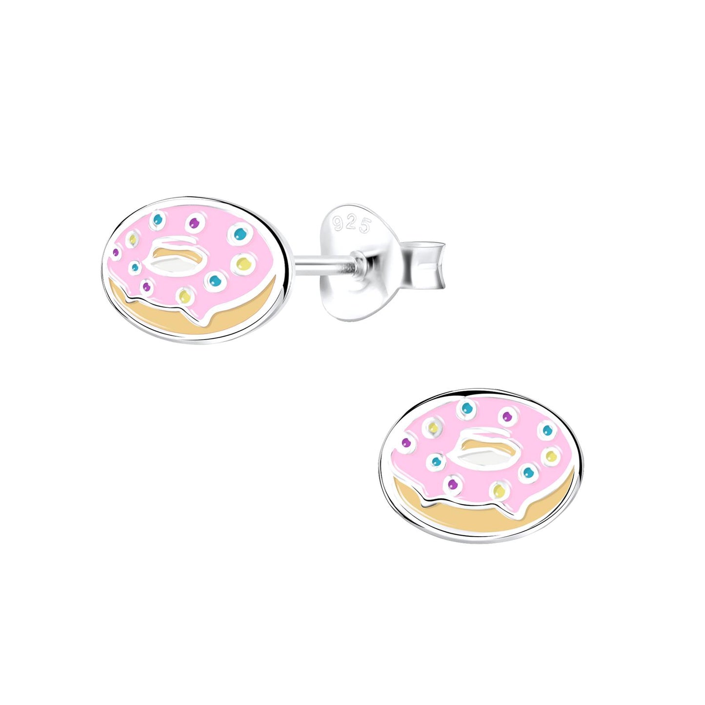 Kinder Ohrringe Donut aus 925 Silber