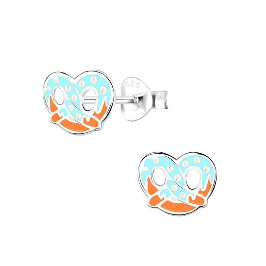 Kinder Ohrringe Brezel aus 925 Silber