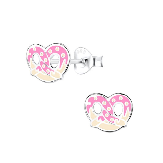 Kinder Ohrringe Brezel aus 925 Silber